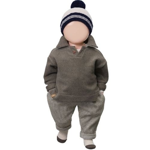 1+ in the family monterosso polo sweater dark-taupe-2