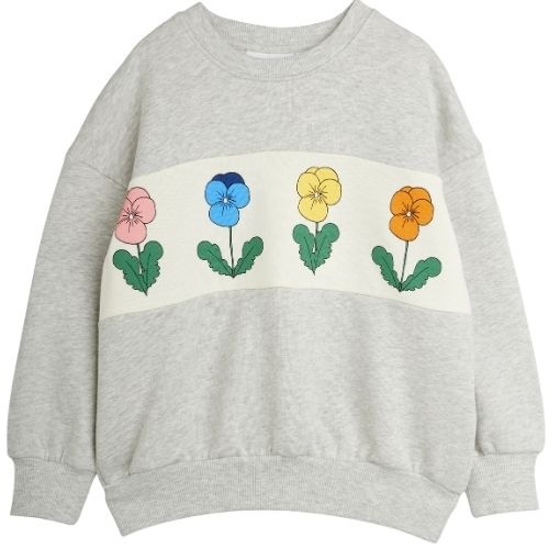 Mini Rodini violas panel sweatshirt grey melange-1