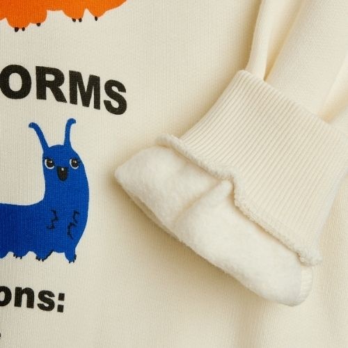Mini Rodini velvet worms observations sp sweatshirt off-white-7