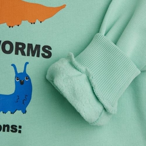 Mini Rodini velvet worms observations sp sweatshirt green-6