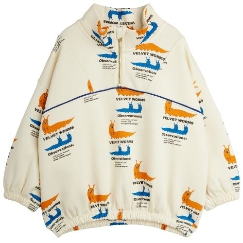 Mini Rodini velvet worms aop half zip sweatshirt multi-1