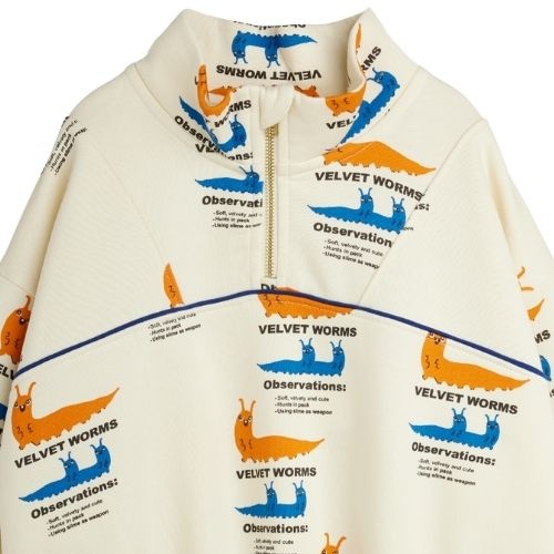 Mini Rodini velvet worms aop half zip sweatshirt multi-4
