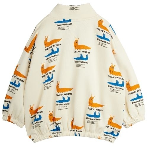 Mini Rodini velvet worms aop half zip sweatshirt multi-6