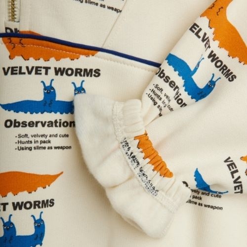 Mini Rodini velvet worms aop half zip sweatshirt multi-7