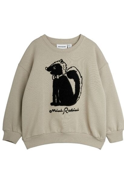 Mini Rodini skunk chenille sweatshirt grey