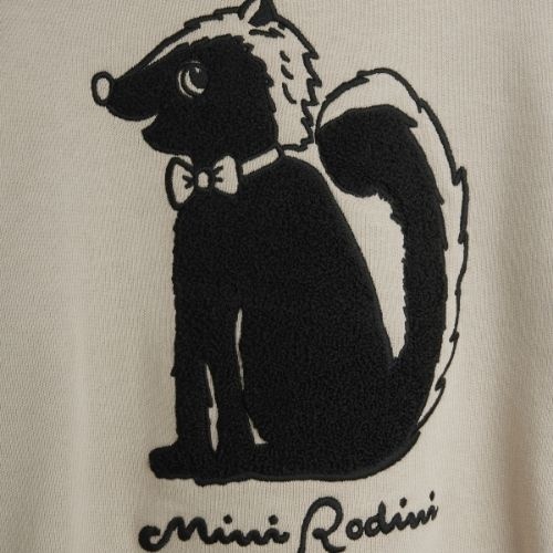 Mini Rodini skunk chenille sweatshirt grey-7