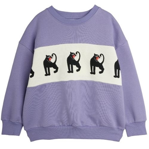 Mini Rodini panther panel sweatshirt purple-1