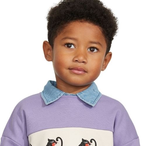 Mini Rodini panther panel sweatshirt purple-3