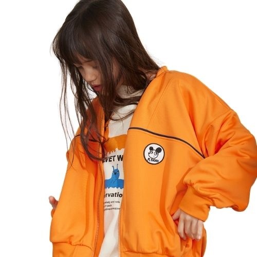 Mini Rodini ritzratz patch tracksuit jacket orange-2