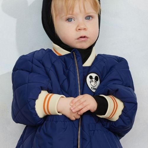 Mini Rodini ritzratz patch quilted puffer blue-4