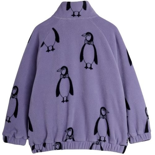 Mini Rodini penguin aop fleece jacket purple-6