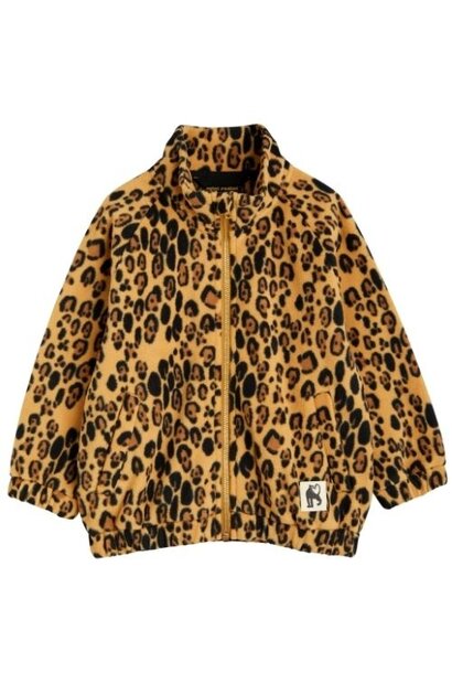 Mini Rodini leopard fleece jacket beige