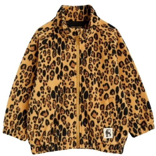 Mini Rodini leopard fleece jacket beige-1