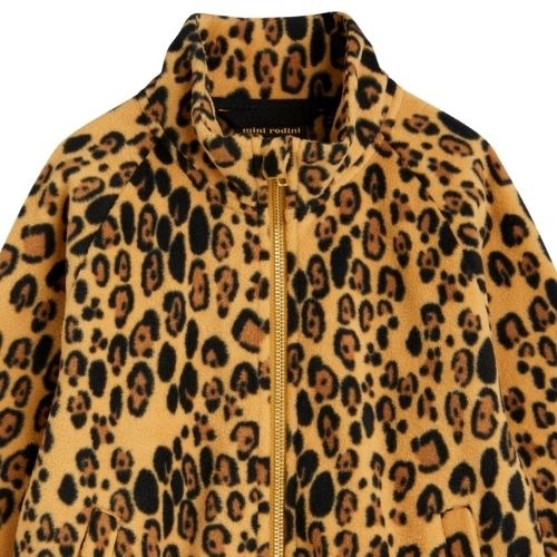 Mini Rodini leopard fleece jacket beige-2