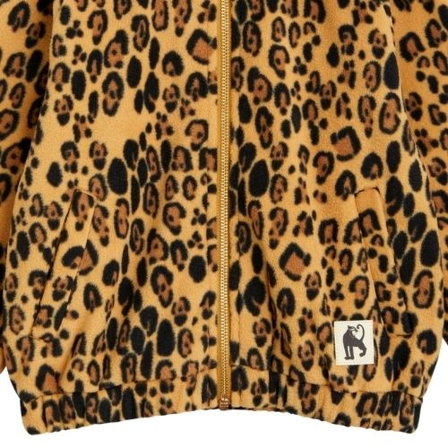 Mini Rodini leopard fleece jacket beige-3