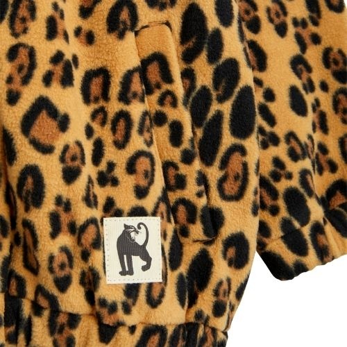 Mini Rodini leopard fleece jacket beige-5