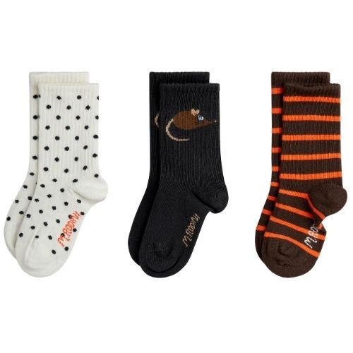 Mini Rodini elephant shrew 3-pack socks multi-1