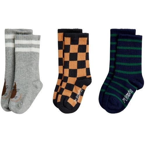 Mini Rodini chess check 3-pack socks multi-1