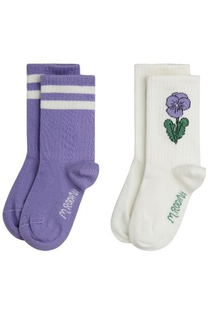 Mini Rodini viola stripe 2-pack socks multi