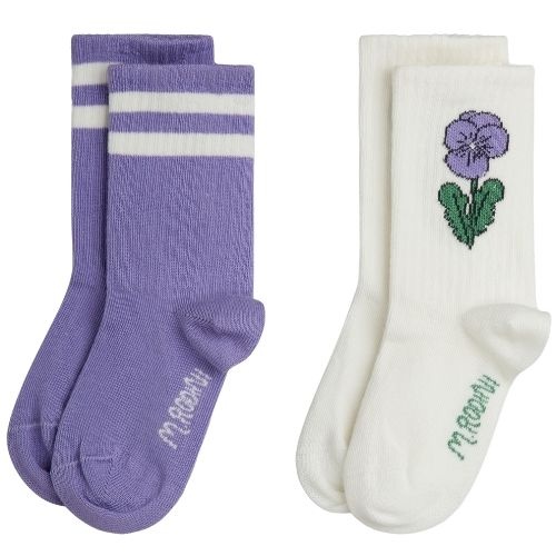 Mini Rodini viola stripe 2-pack socks multi-1
