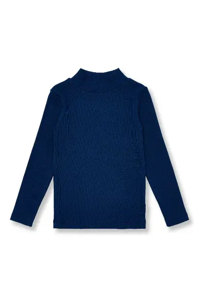 Petit Blush rib turtle neck navy blue