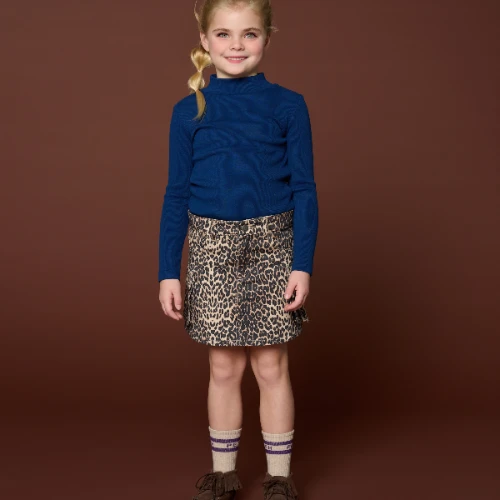Petit Blush rib turtle neck navy blue-5