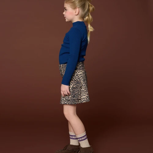 Petit Blush rib turtle neck navy blue-6