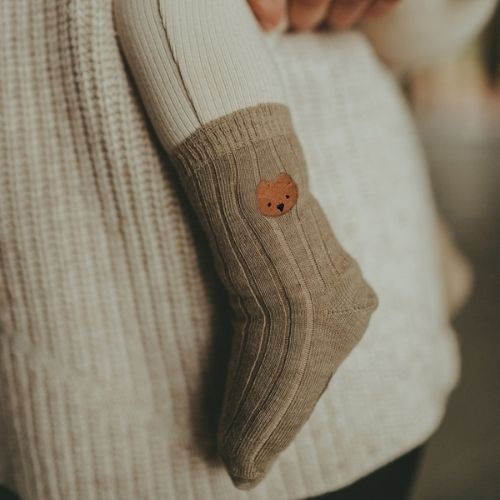 Donsje Amsterdam bell socks bear dusty green-2