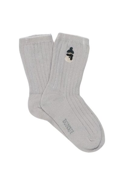Donsje Amsterdam lala socks snowman soft grey