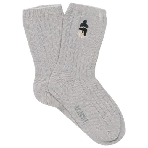 Donsje Amsterdam lala socks snowman soft grey-1