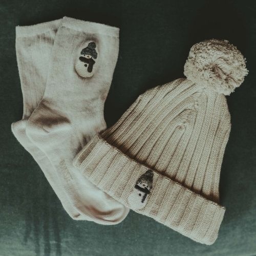 Donsje Amsterdam lala socks snowman soft grey-2