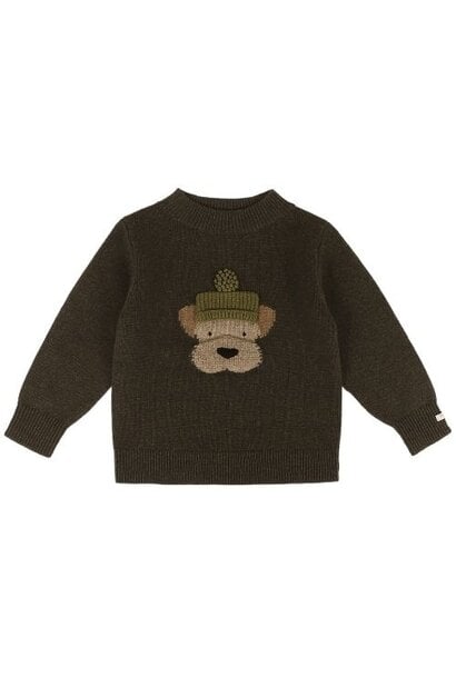 Donsje Amsterdam denn merino wool sweater terrier dark olive