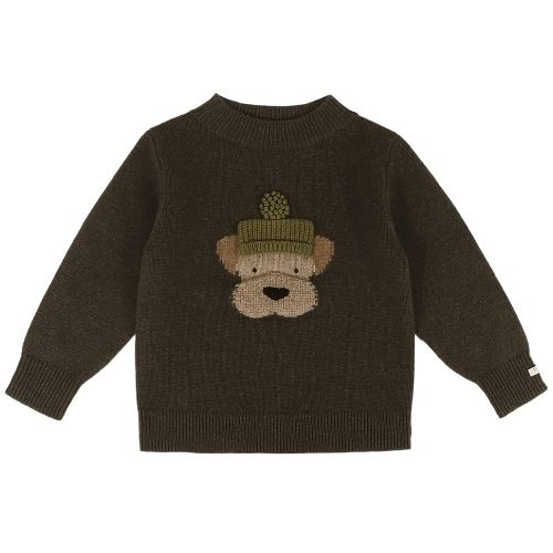 Donsje Amsterdam denn merino wool sweater terrier dark olive-1