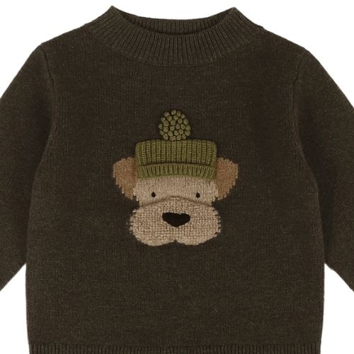 Donsje Amsterdam denn merino wool sweater terrier dark olive-3