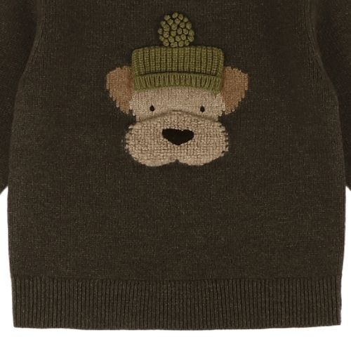 Donsje Amsterdam denn merino wool sweater terrier dark olive-4