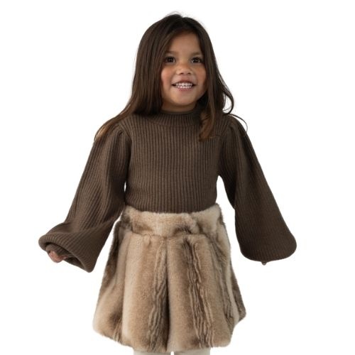 Donsje Amsterdam ada sweater pecan brown melange-2