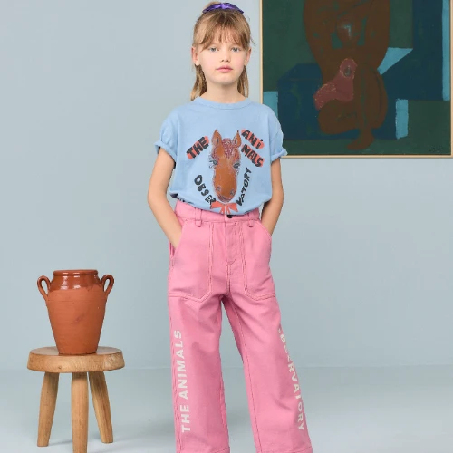 The Animals Observatory rooster kid t-shirt dusty blue-2