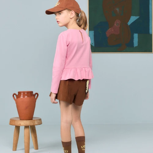 The Animals Observatory scamper kid long sleeve t-shirt pink-3