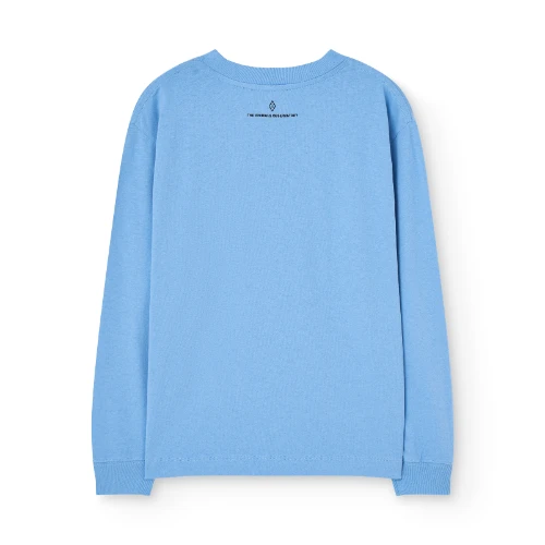 The Animals Observatory dog kid long sleeve t-shirt dusty blue-4