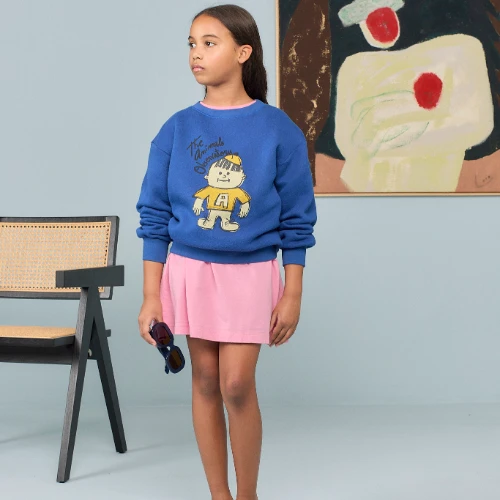 The Animals Observatory bear kid sweatshirt blue-2