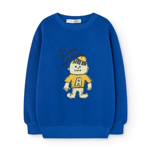 The Animals Observatory bear kid sweatshirt blue-1
