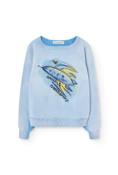 The Animals Observatory shark warm kid sweatshirt dusty blue