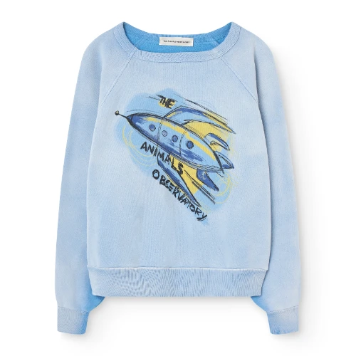 The Animals Observatory shark warm kid sweatshirt dusty blue-1