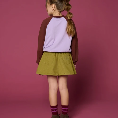 Petit Blush v-neck sweater color block-8