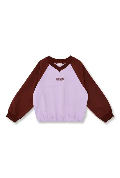 Petit Blush v-neck sweater color block
