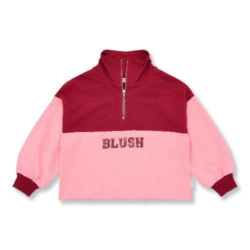 Petit Blush zipper sweater blush color block-1