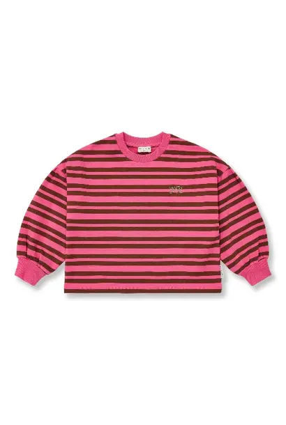 Petit Blush easy sweater stripe stripe pink brown