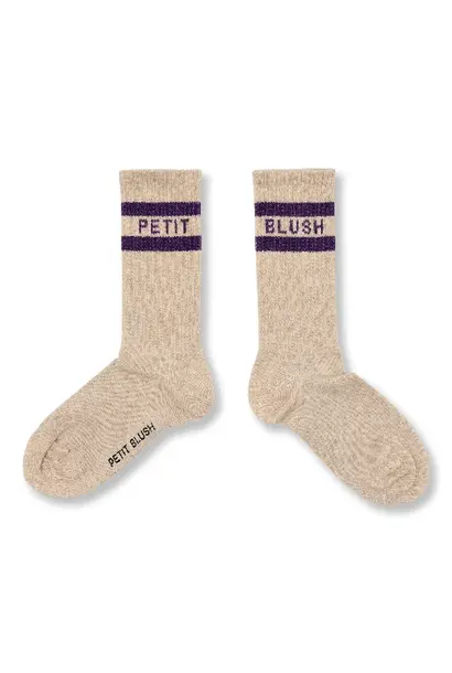 Petit Blush sport socks beige purple