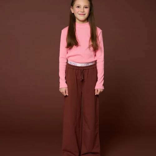 Petit Blush wide leg pants brown-4