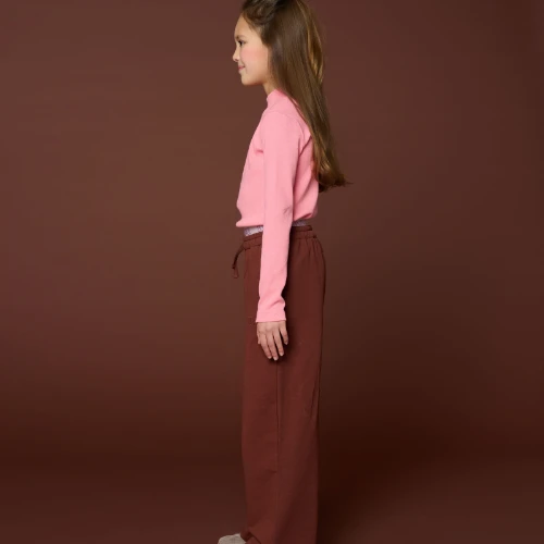 Petit Blush wide leg pants brown-5